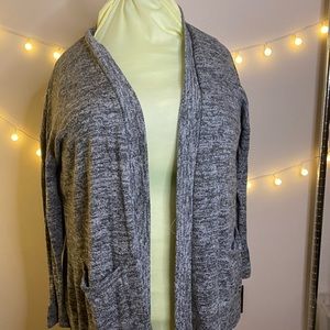 Split back yoga cardigan grey heather
